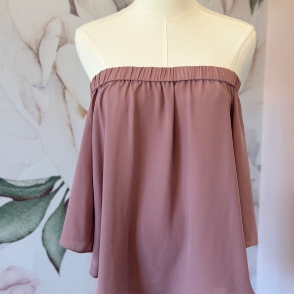 Daily Look Tops - NWT Daily Look New Off-Shoulder Mauve Pink Blouse Size Small